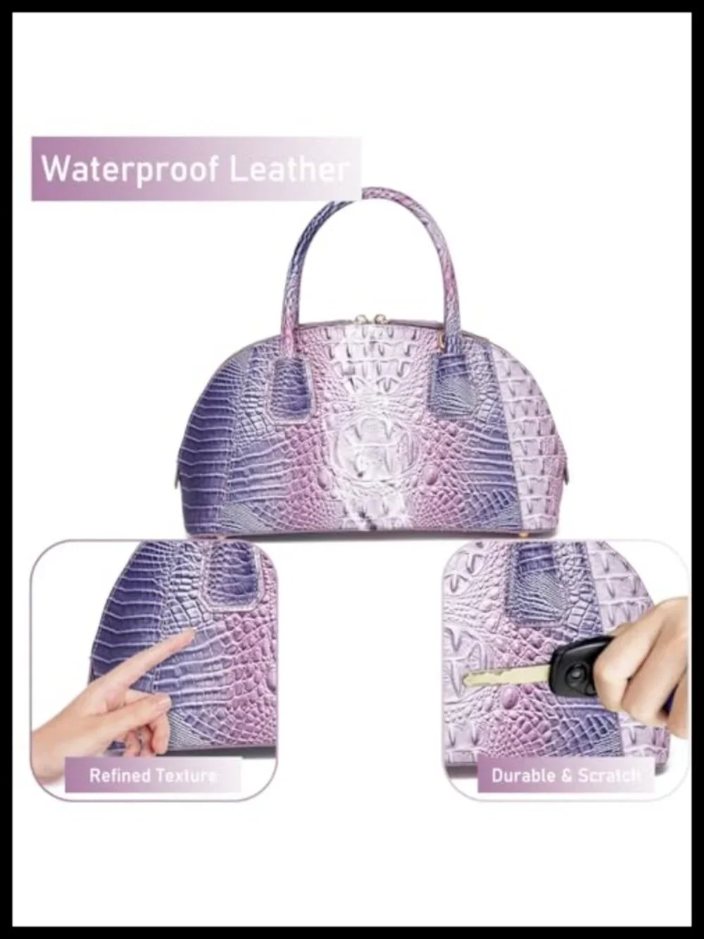 Vegan Leather Crocodile Hobo Purse Women Top Handle Tote Crossbody